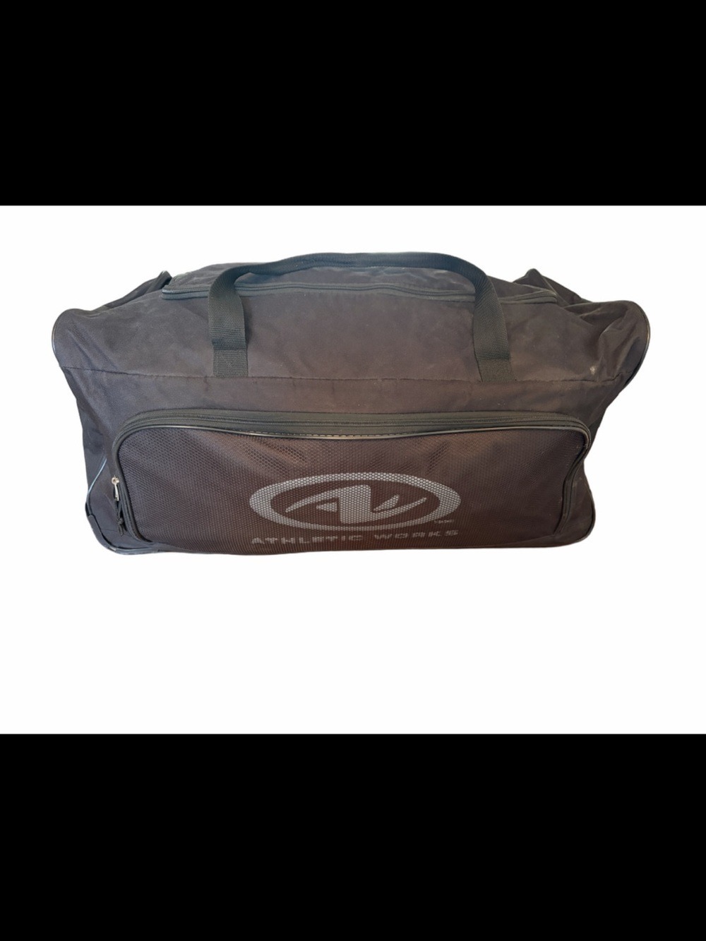 Athletic Works Black Duffel Bag with Front Mesh Pocket